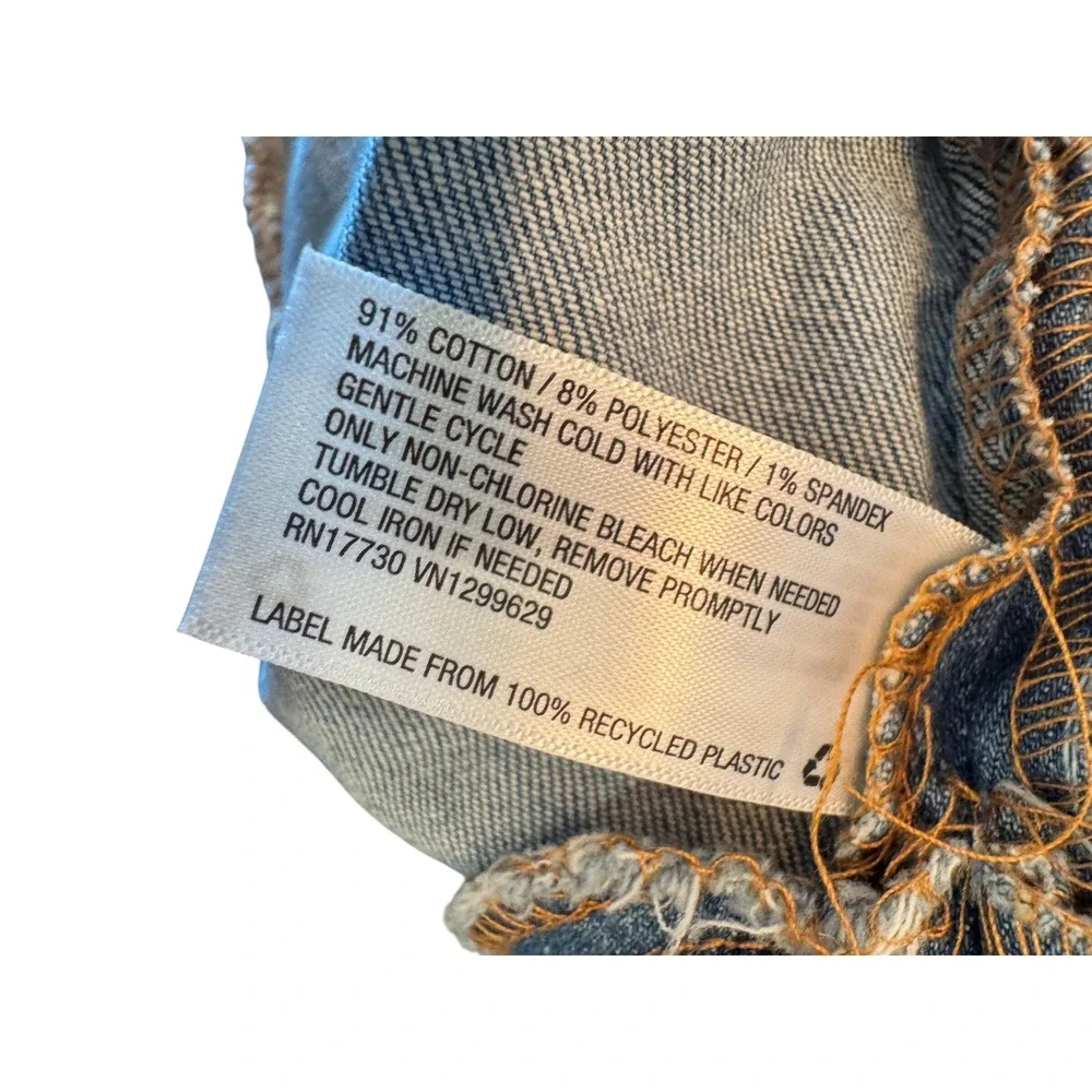 Knox Rose XXL Blue Denim‎ Utility Zip Front Jacket Elastic Waist NWT